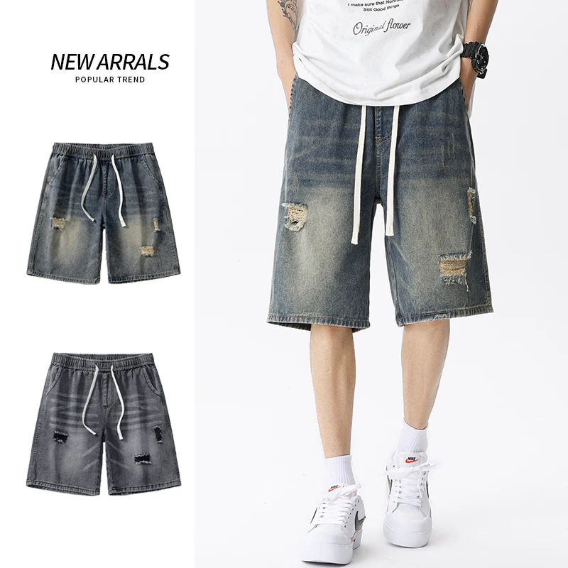 Street Fashion Jeans Men - Summer Thin Denim Shorts Men's Retro