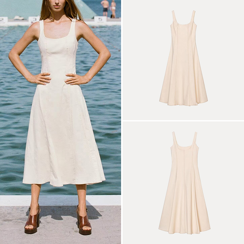 Street Fashion Brand - Street Style Midi Dress round Neck