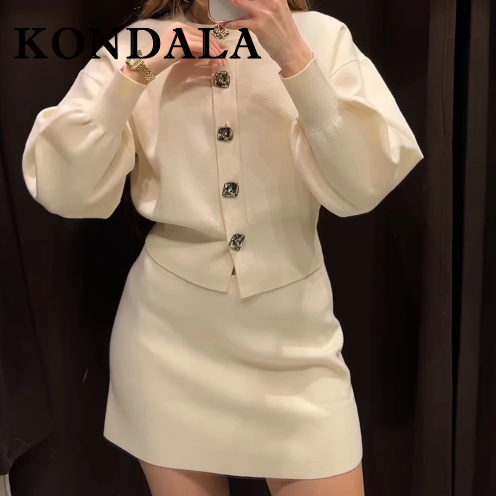 Fashion Street Night - KONDALA Chic Luxurious Elegant White Suit