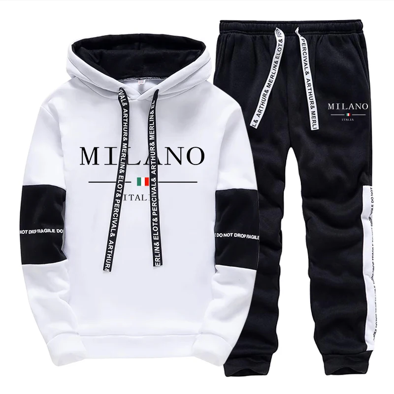 Street Fashion Art - Men's Set/Hoodie/Pants Italy Trendy Hoodie Sportswear