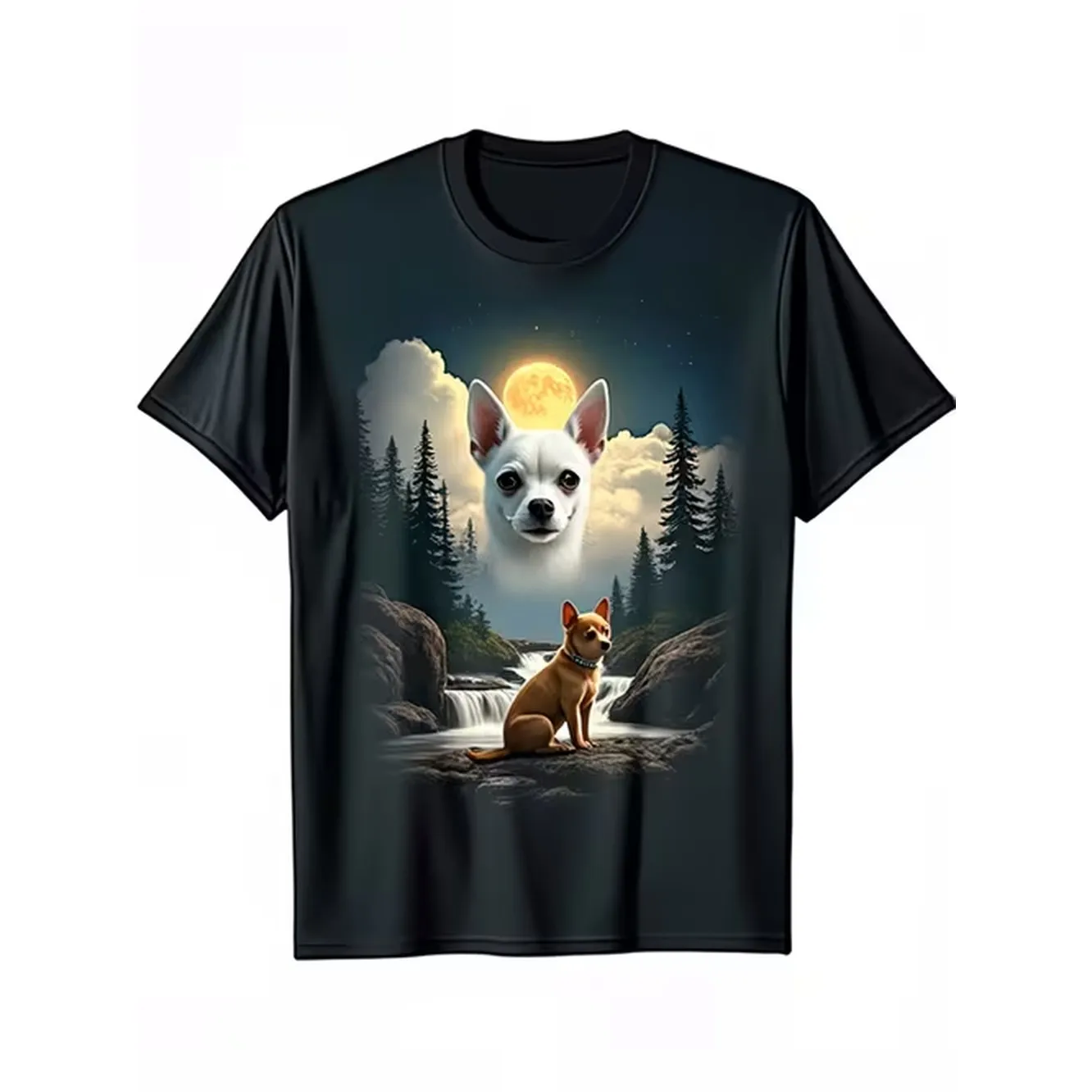 Fashion Street Night - Chihuahua Dog Night Artwork Featuring A