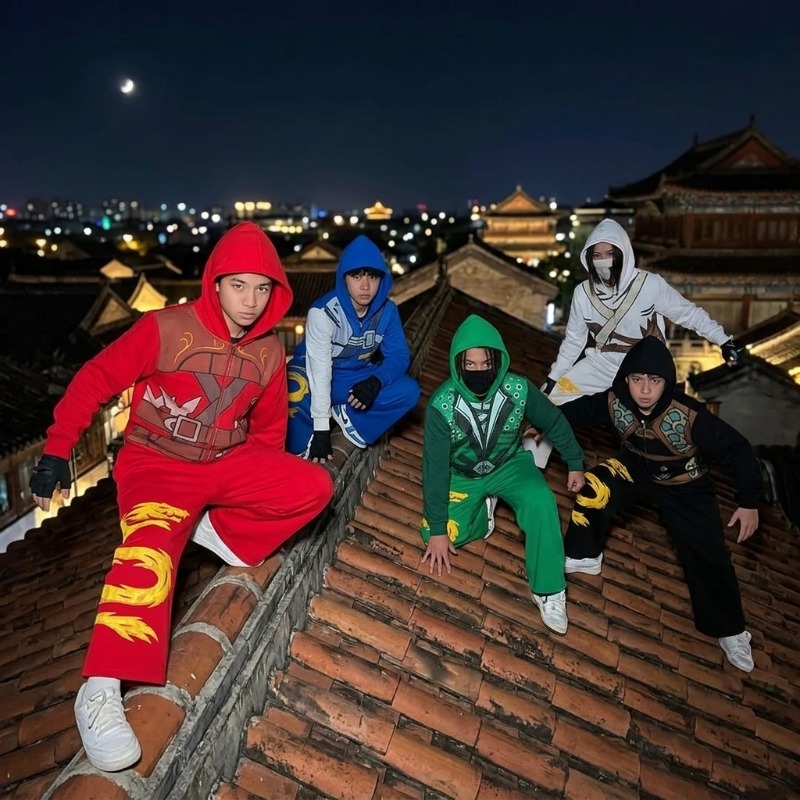 Street Fashion Art - Ninja Warrior Armor Hoodie Set Men