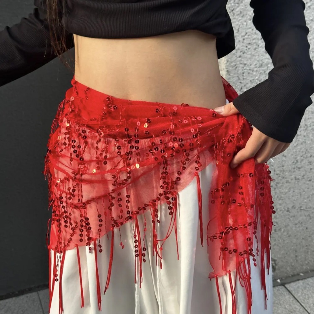 Street Fashion India - Fashion Sequins Belly Dance Belt Tassels