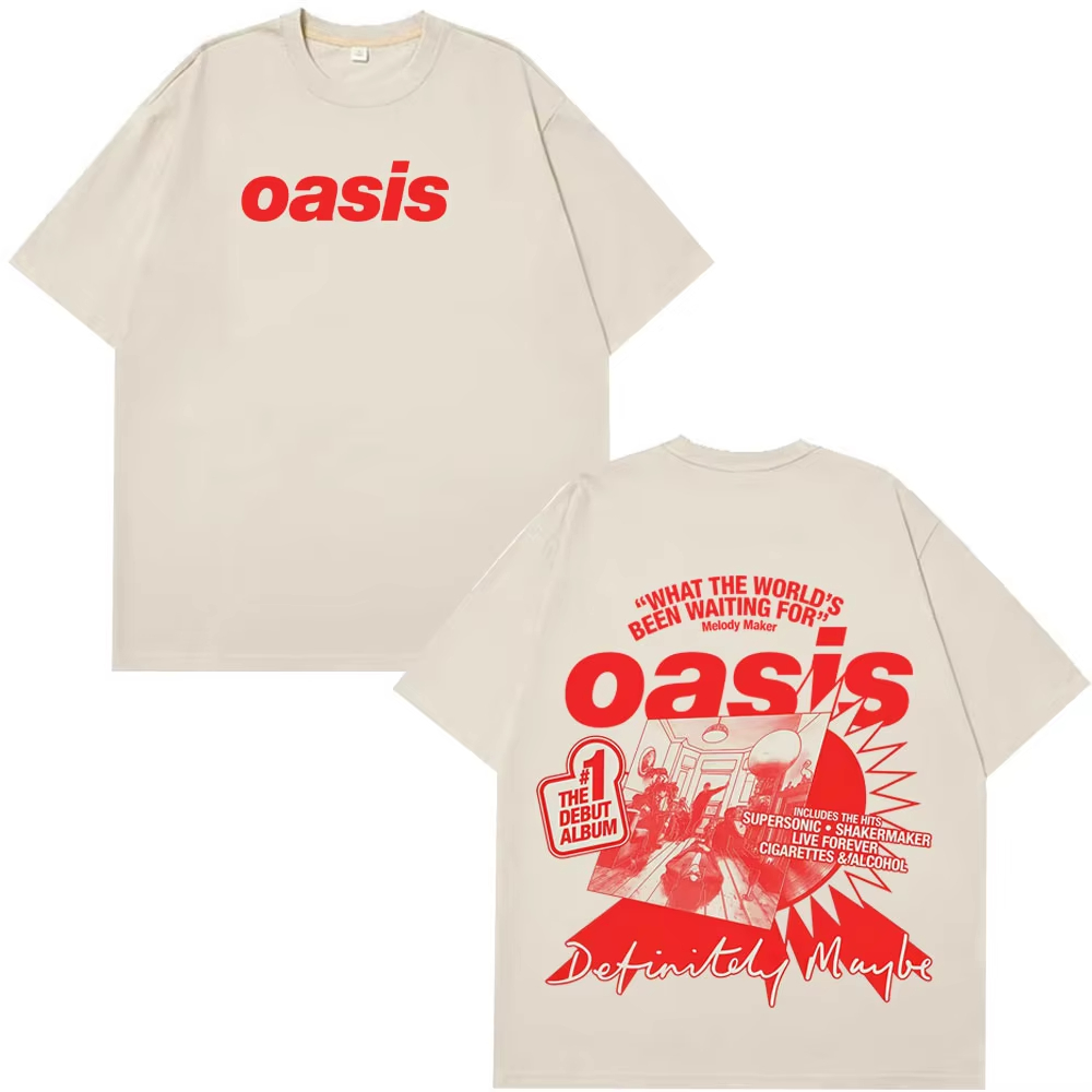 Street Fashion Harajuku - Oasis Band Logo Rock Band Vintage
