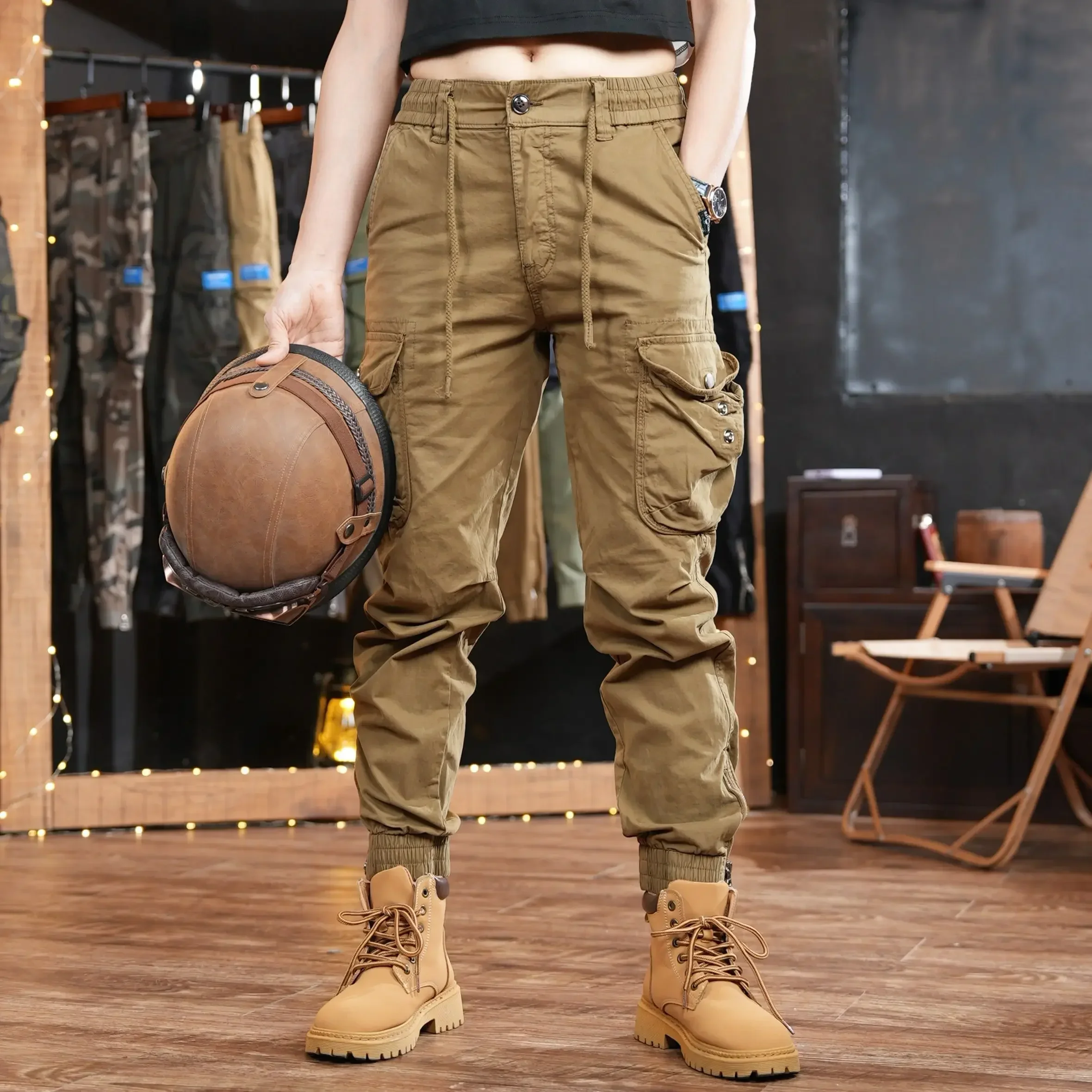 Street Fashion Harajuku - Multi Pocket Outdoor Trousers Man Cargo