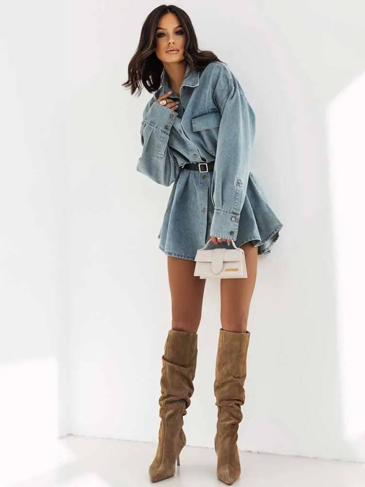 Women Denim Oversized Shirt Ja - Street Fashion Taiwan review and price