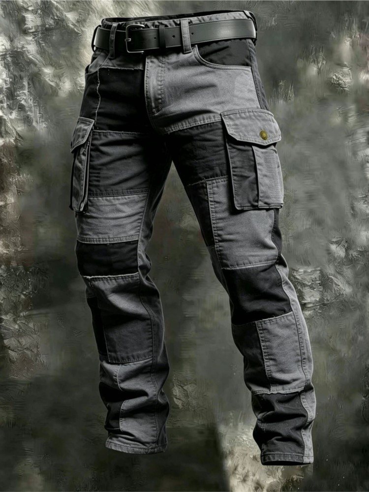 Cotton Men Cargo Pants Khaki C - Street Fashion Art review and price