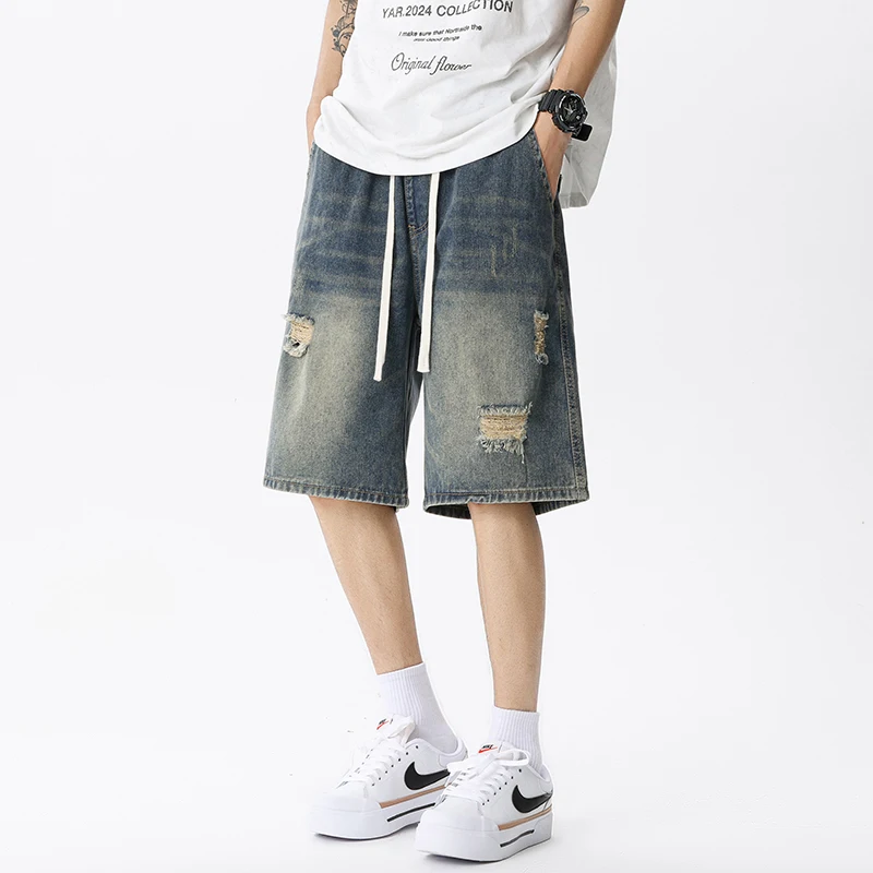 Summer Thin Denim Shorts Men's - Street Fashion Jeans Men review and price
