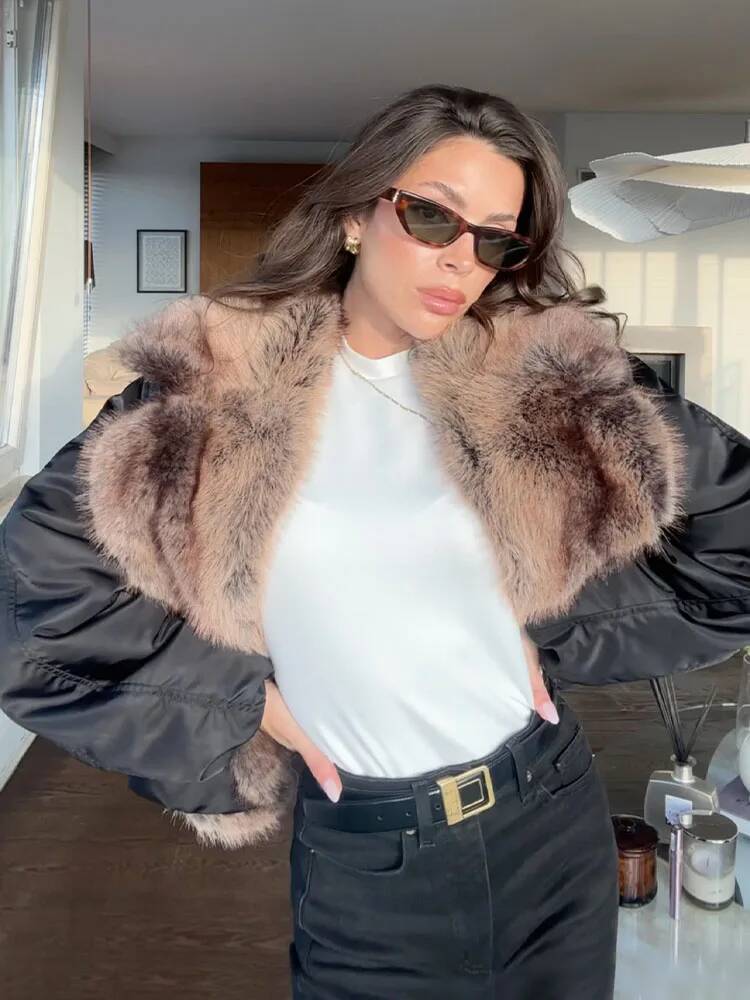 Women Fashion Faux Fur Collare - Street Fashion Taiwan review and price