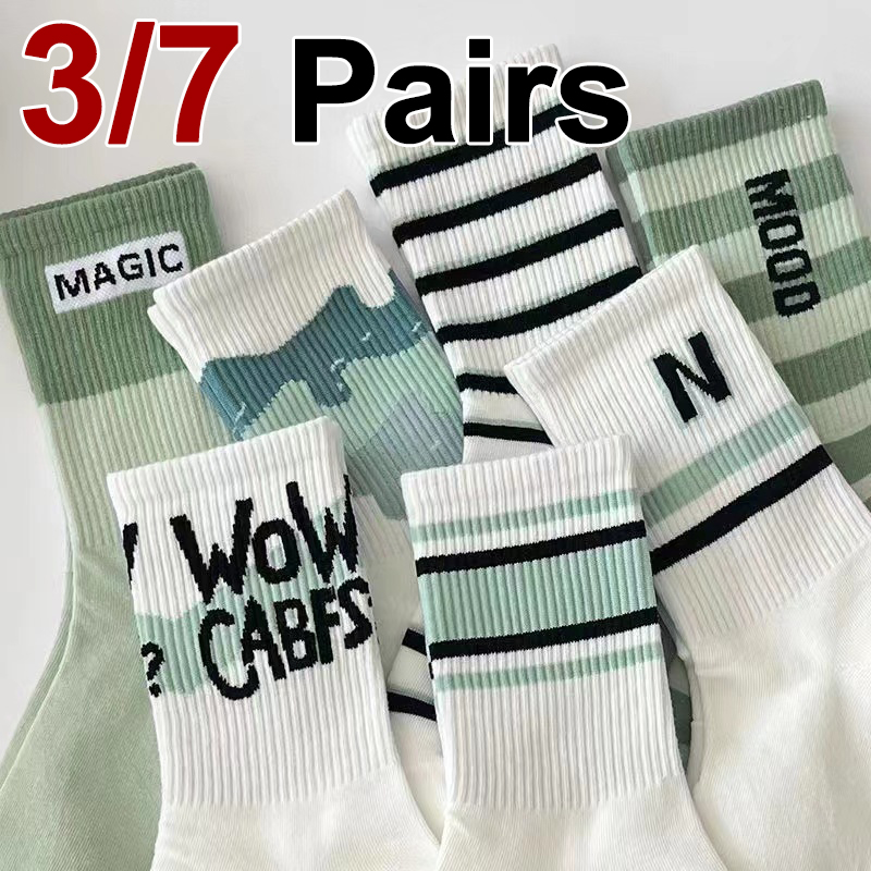 3/7 Pairs Women Striped Printe - Street Fashion Youtube review and price