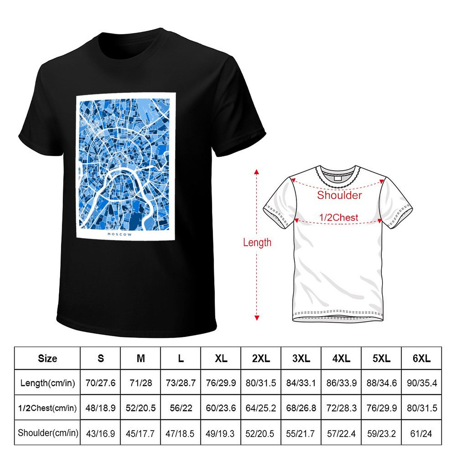 Moscow City Street Map T-Shirt - Street Fashion Moscow review and price
