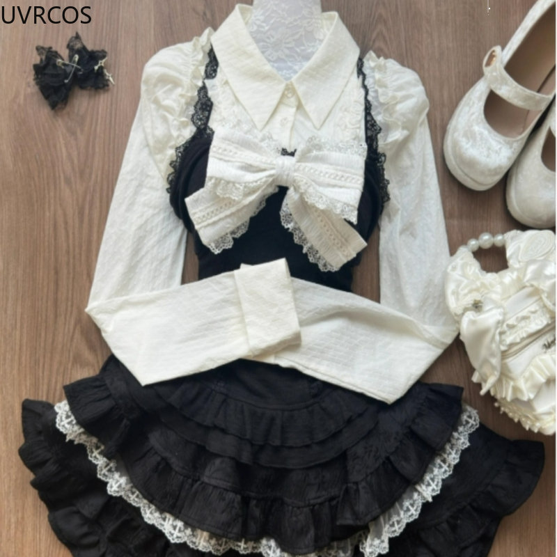Y2k Aesthetic Lolita Style 3 P - Street Fashion Harajuku review and price