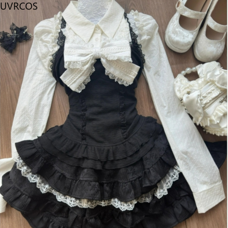 Y2k Aesthetic Lolita Style 3 P - Street Fashion Harajuku review and price