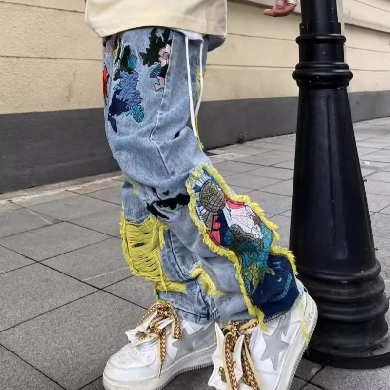American Vintage Hip-hop Embro - Street Fashion Jeans Men review and price