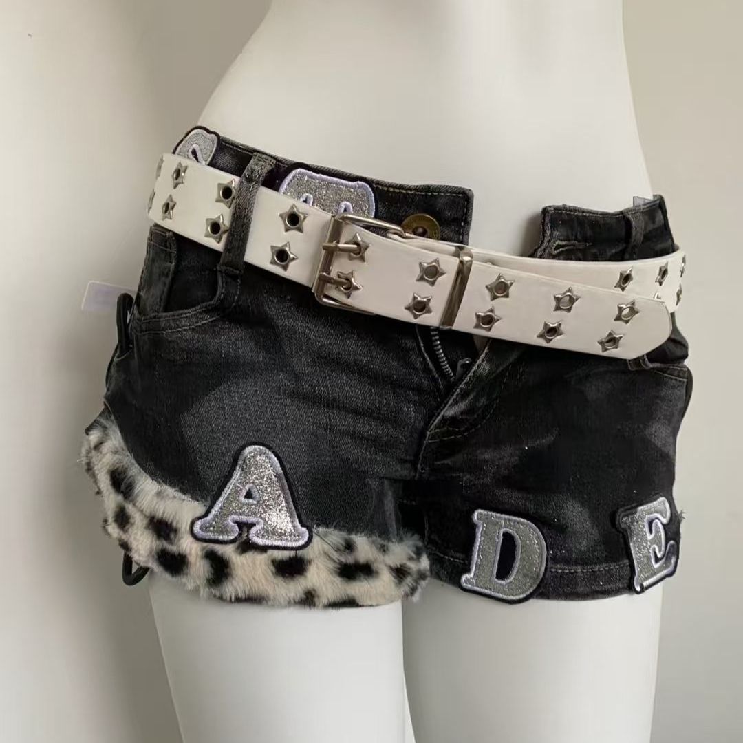 Y2k Embroidered Patch Denim Sh - Street Fashion Harajuku review and price