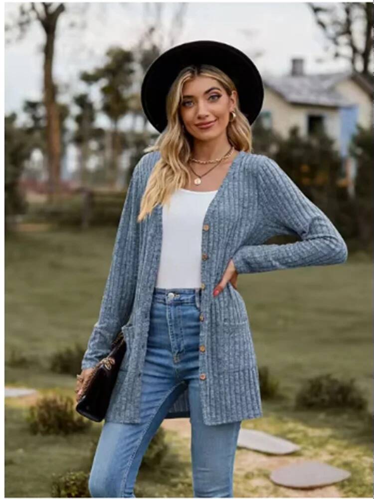 Button Solid Color Long Sleeve - Street Fashion Taiwan review and price