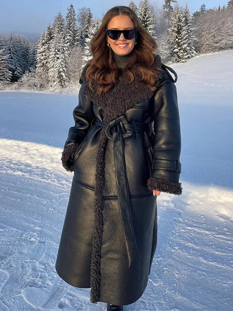 Faux Fur Leather Jacket Women  - Street Fashion Taiwan review and price