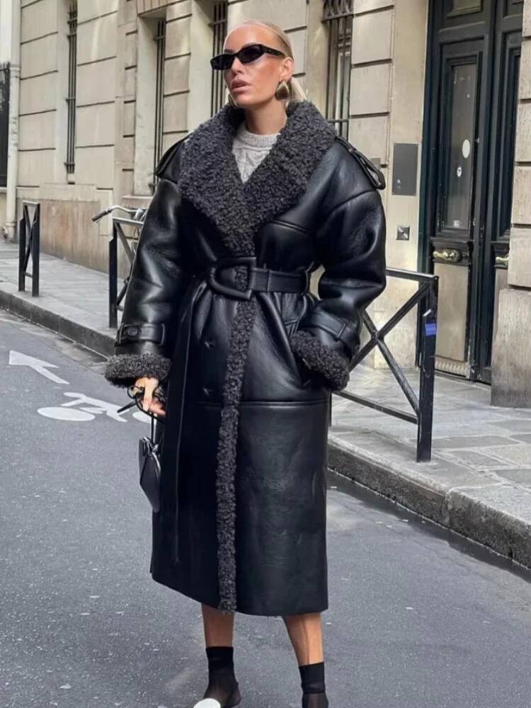 Faux Fur Leather Jacket Women  - Street Fashion Taiwan review and price