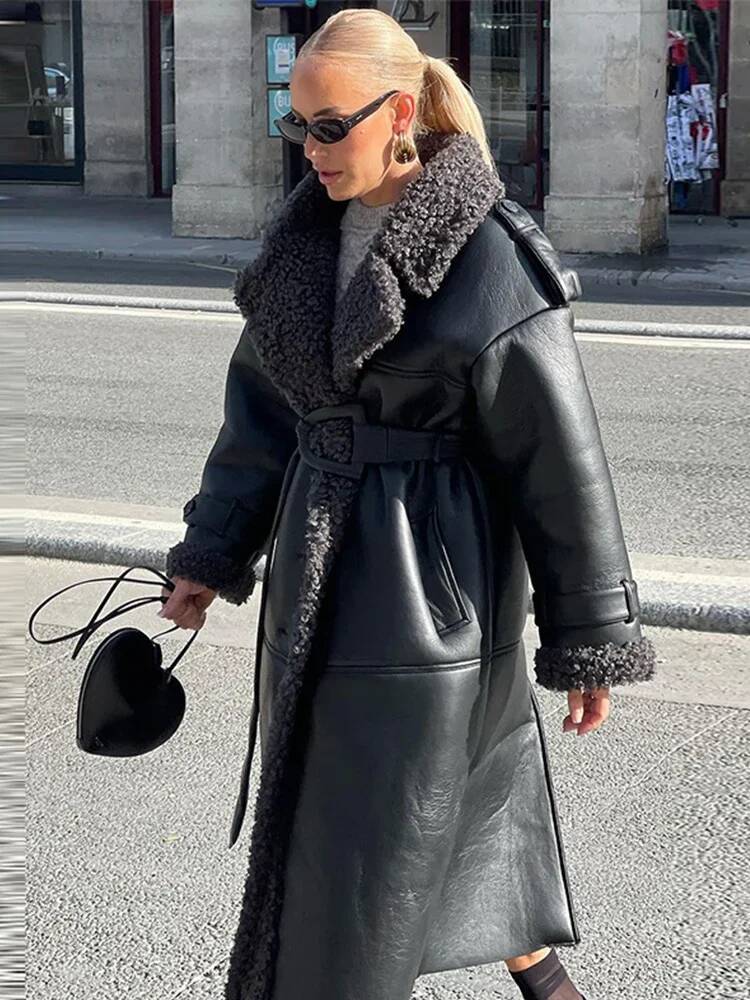 Faux Fur Leather Jacket Women  - Street Fashion Taiwan review and price