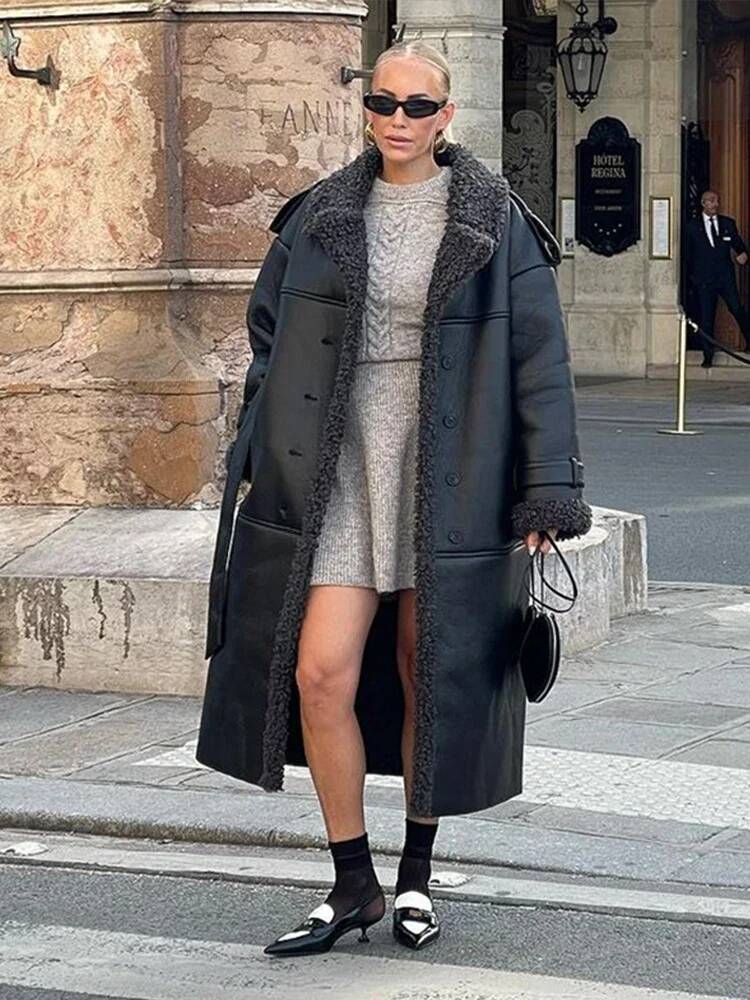 Faux Fur Leather Jacket Women  - Street Fashion Taiwan review and price