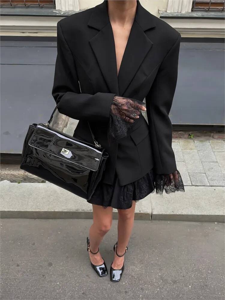 Elegant Lace Blazer Coat Women - Street Fashion Taiwan review and price