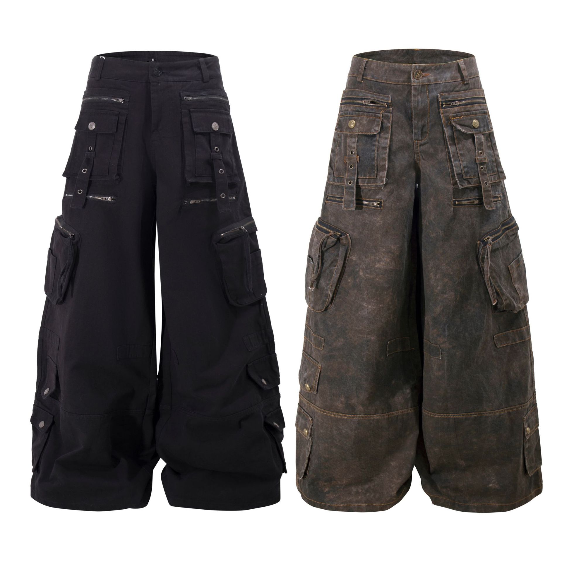 Grunge Techwear Wide Leg Cargo - Street Fashion Jeans Men review and price