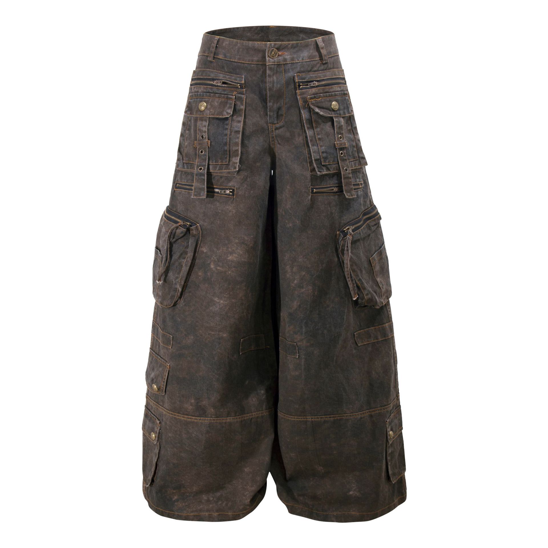 Grunge Techwear Wide Leg Cargo - Street Fashion Jeans Men review and price