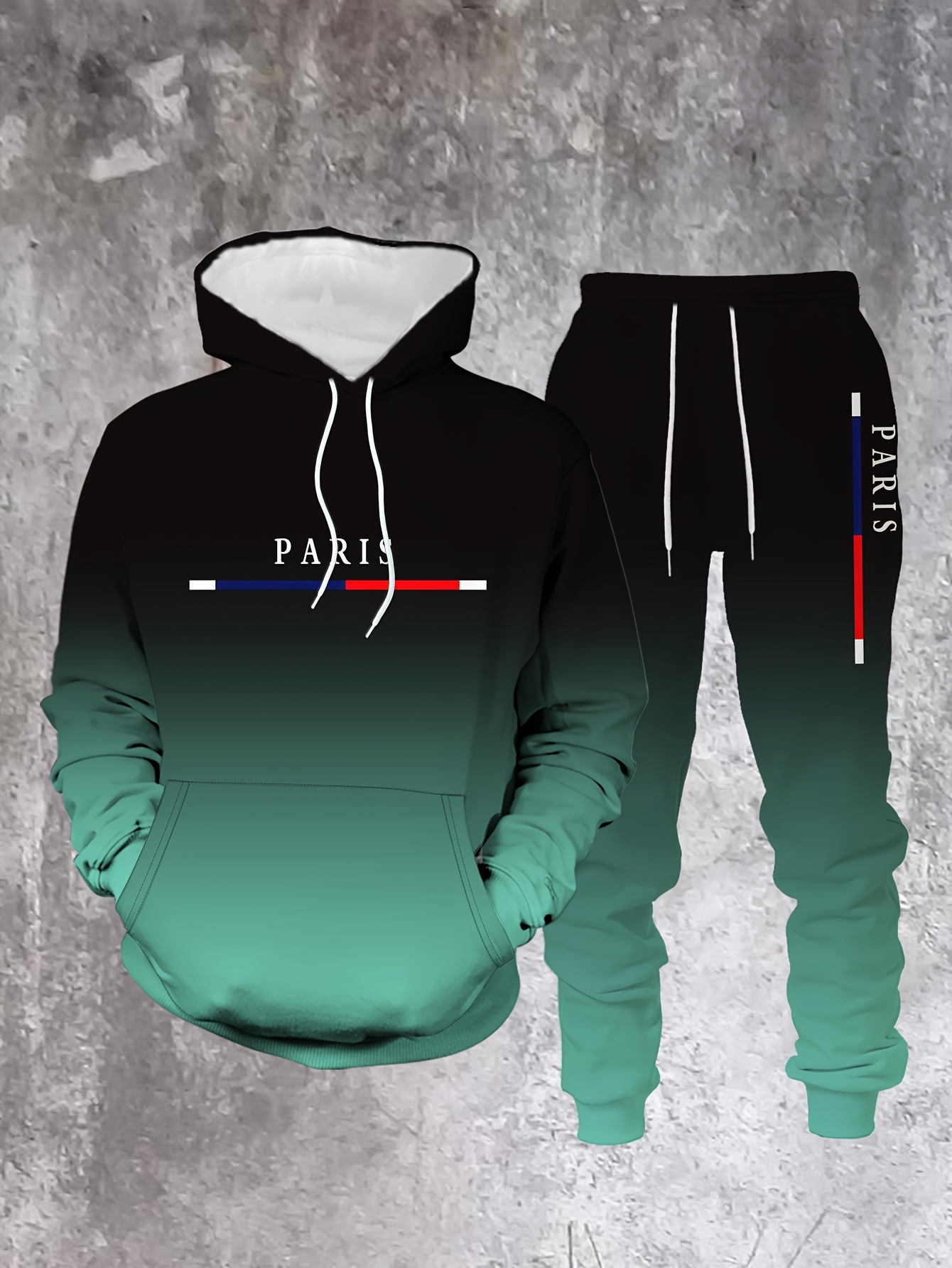 Gradient Color Paris Tracksuit - Street Fashion Outfit For Men review and price