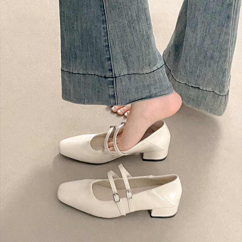 Square Toe Low Heel Women Silv - Street Fashion Lady review and price