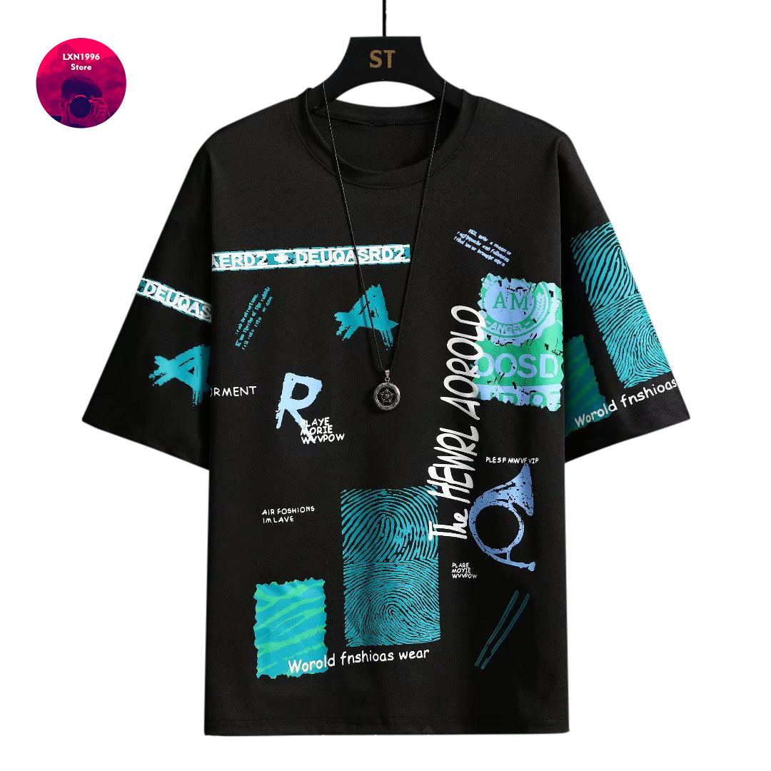 Men Harajuku Graphic Black Sum - Street Fashion Japan Brand review and price