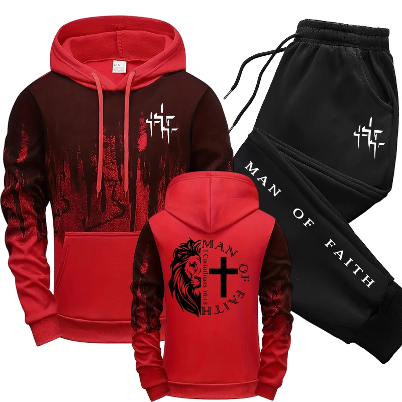 Man of Faith Pattern Men's Set - Street Fashion Art review and price