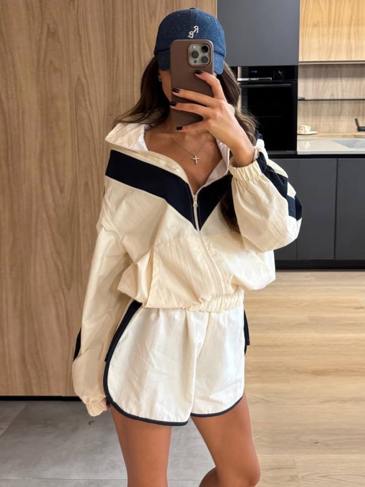 Casual Patchwork Women's Coat  - Street Fashion Outfit For Men review and price