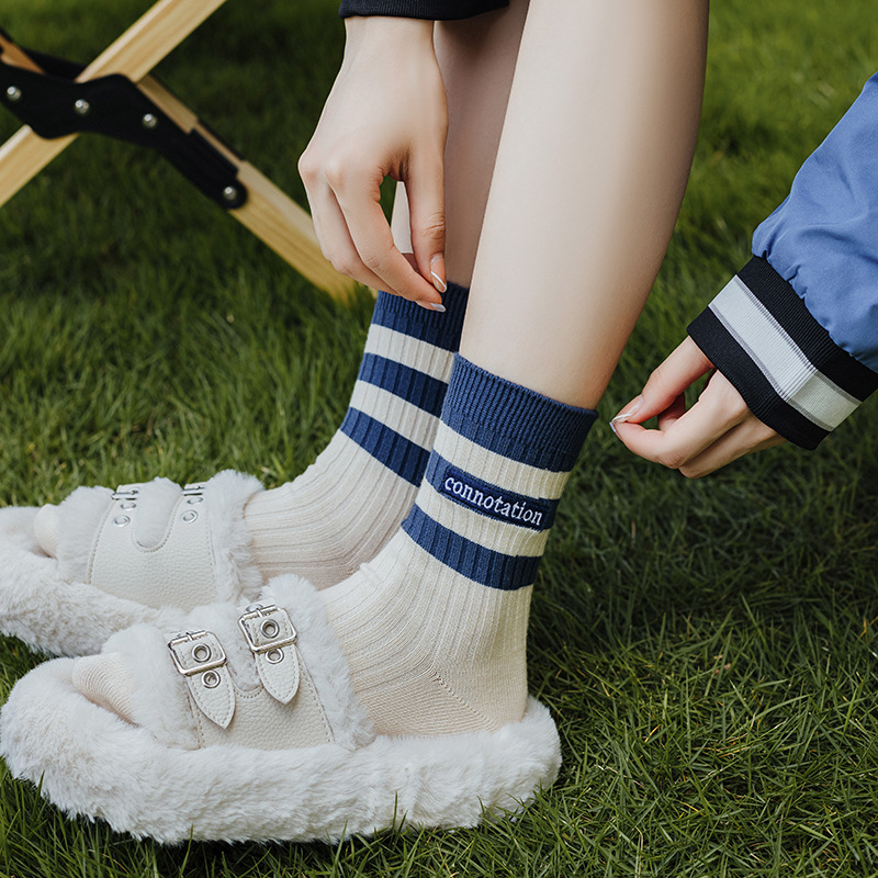 Autumn Women Sports Socks Stri - Street Fashion Youtube review and price