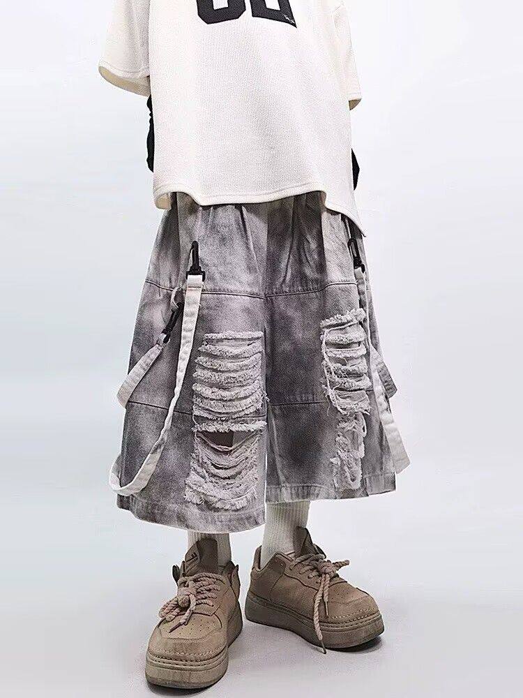 Retro Hip-hop Men's Ripped Jea - Street Fashion Jeans Men review and price