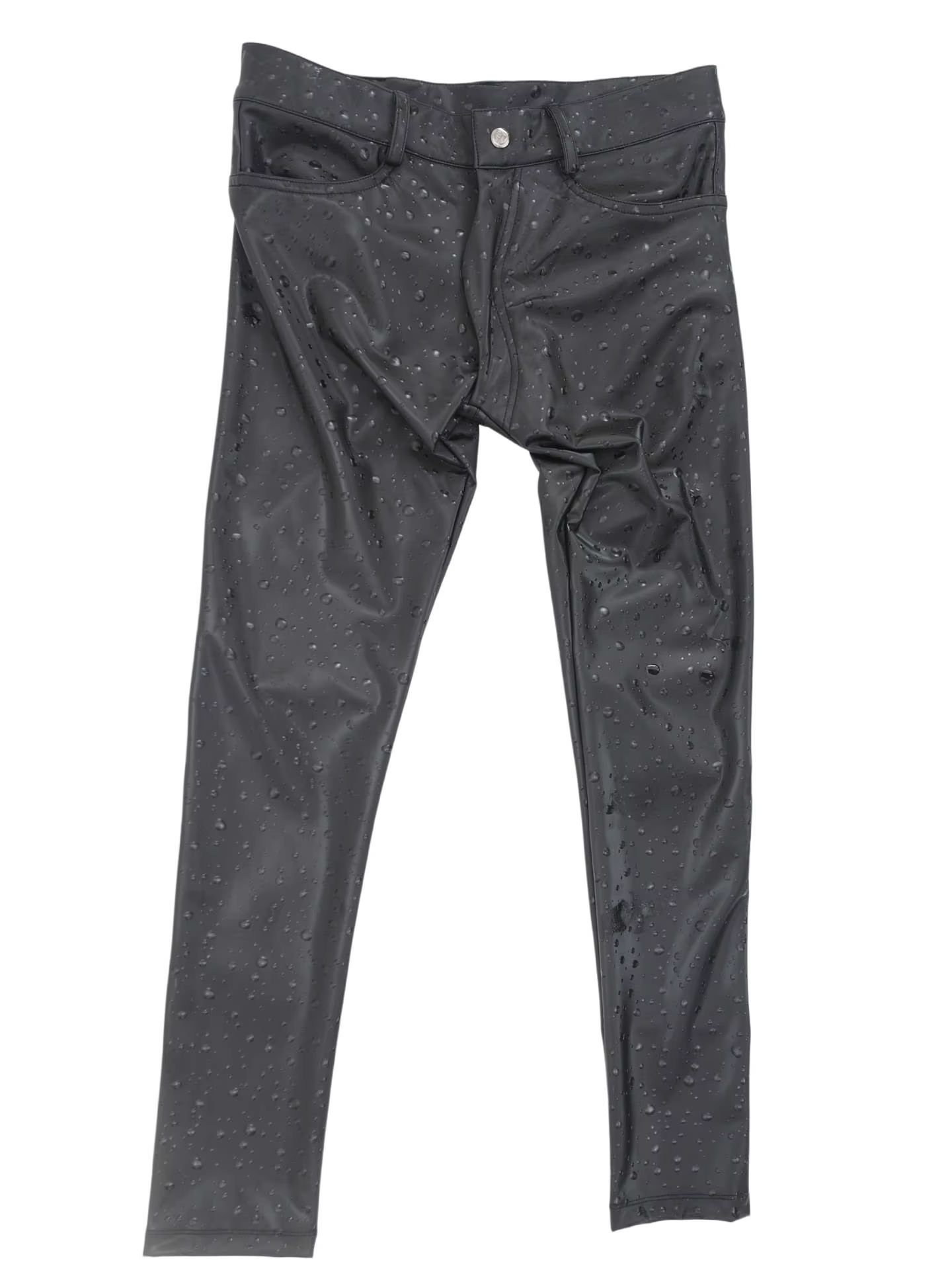 3D Water Drop Print Elastic PU - Street Fashion Jeans Men review and price