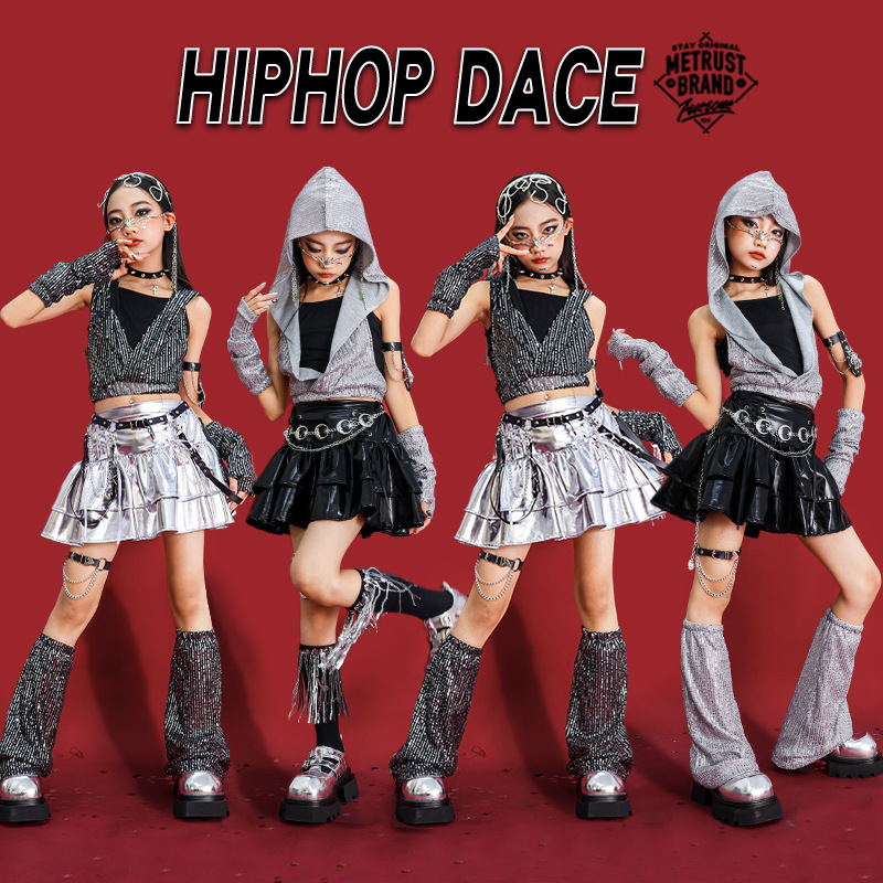 Girls Hip Hop Sequin Crop Hood - Street Fashion Kids review and price